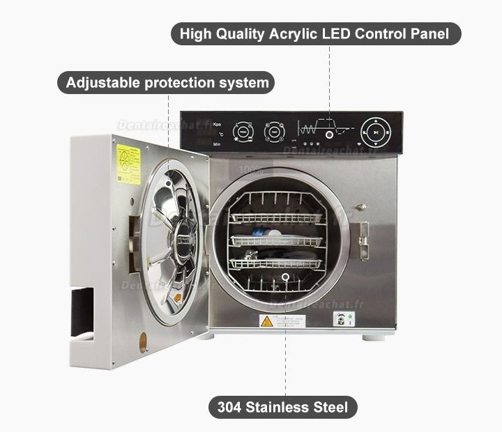 Autoclave dentaire à vapeur SDM 18L/23L, Autoclave de table de classe B avec imprimante